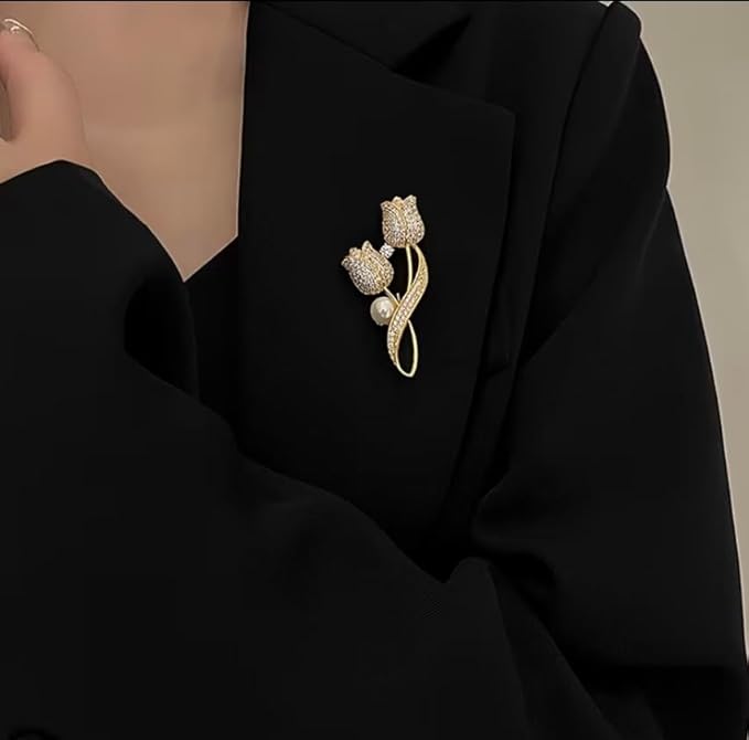Elegant Tulip Flower Brooch