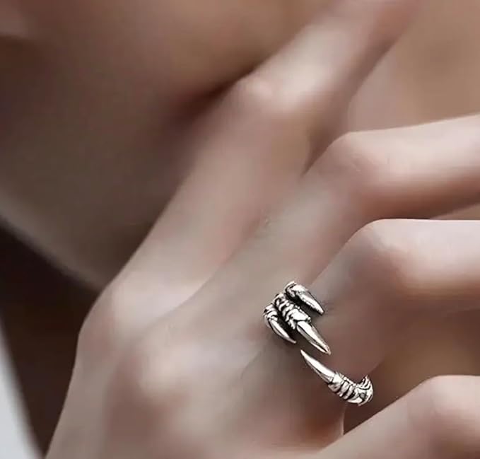 Gothic Adjustable Dragon Claw Ring