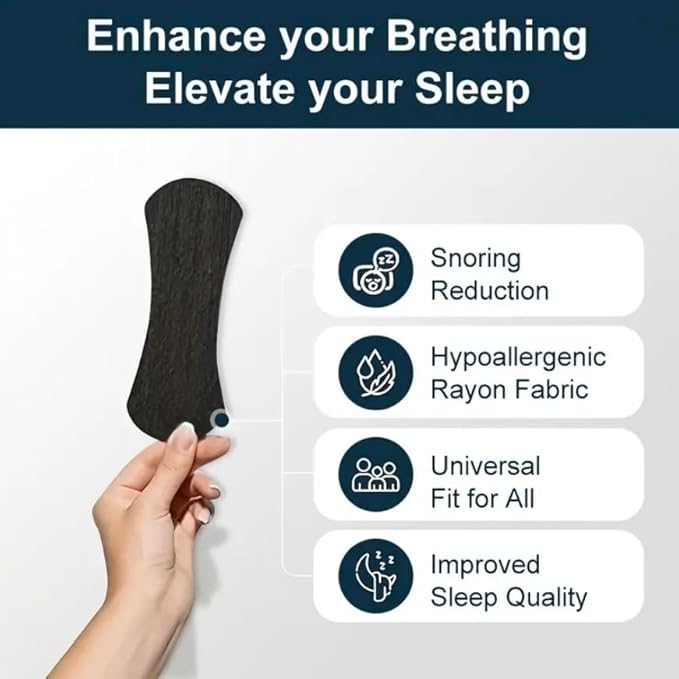 30 Pcs Advanced Black Nasal Strips – Extra Strength Anti Snoring Nose Tape for Breathing & Congestion Relief