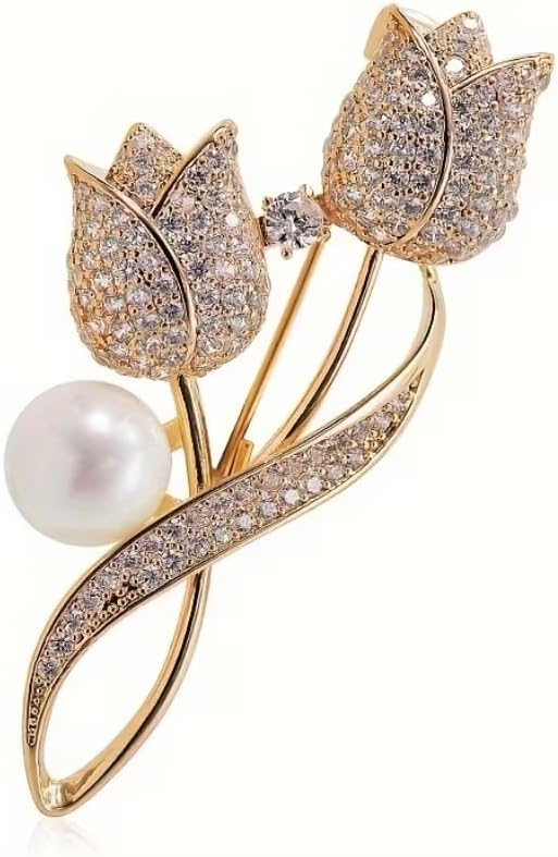 Elegant Tulip Flower Brooch