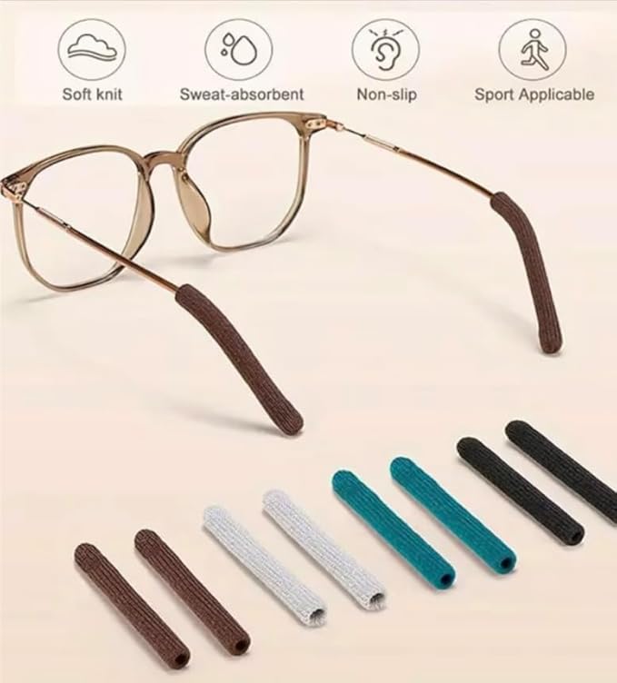 Soft Cotton Eyeglasses Temple Ear Grips black