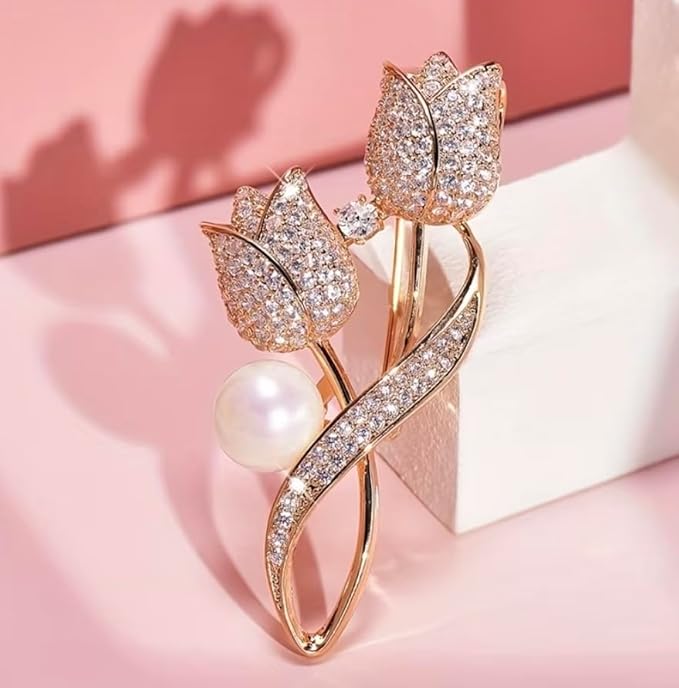 Elegant Tulip Flower Brooch