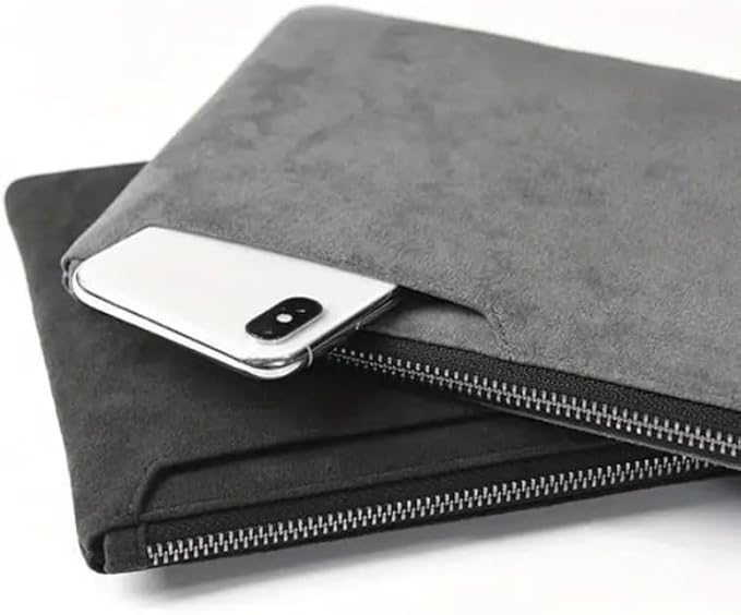 Men’s Slim Suede Clutch Bag (Black)