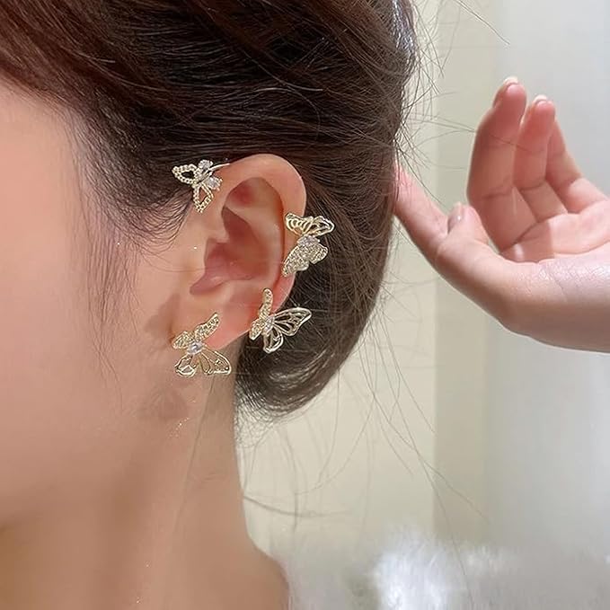 Shining Butterfly Ear Cuffs