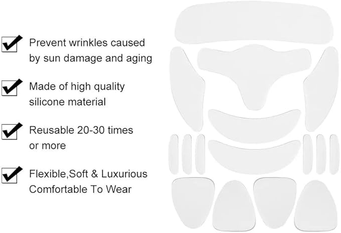 16 Pcs Reusable Silicone Anti-Wrinkle Patches