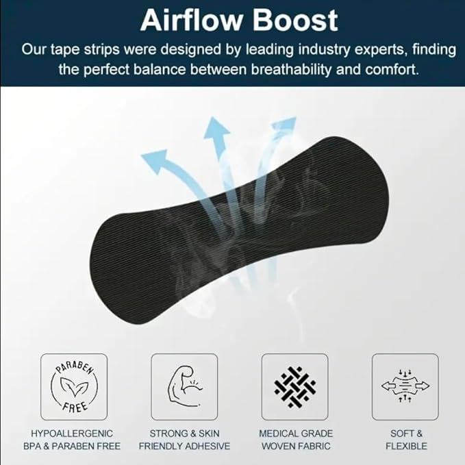 30 Pcs Advanced Black Nasal Strips – Extra Strength Anti Snoring Nose Tape for Breathing & Congestion Relief
