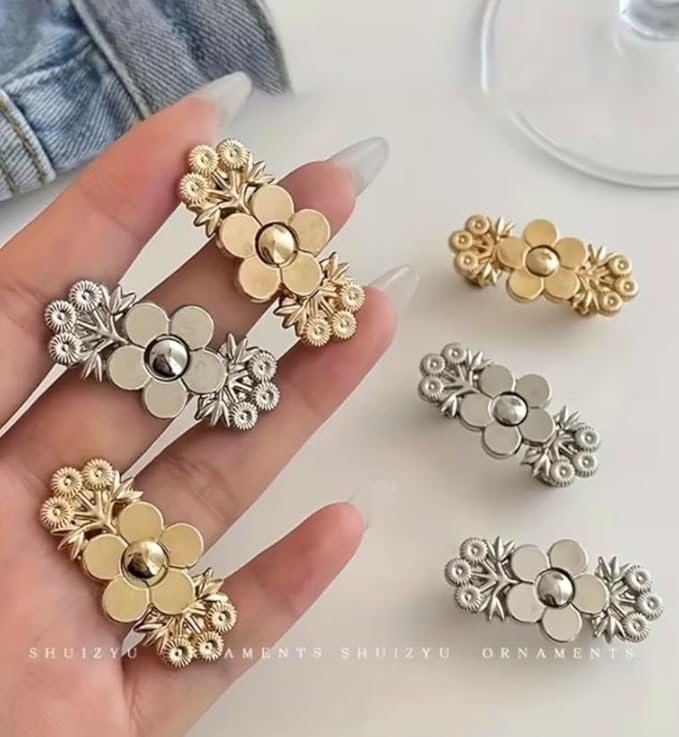2 Pcs Floral Design Jean Waist Tightener