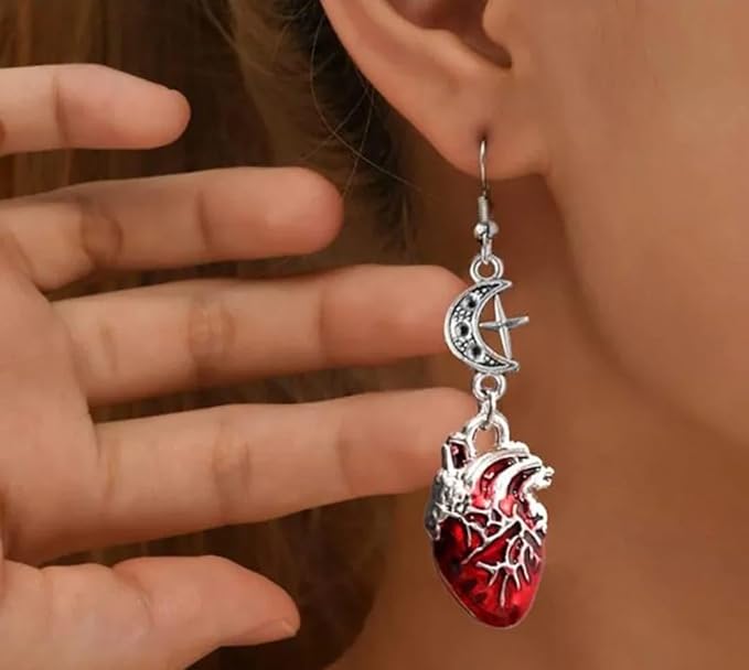 Anatomical Heart Dangle Earrings