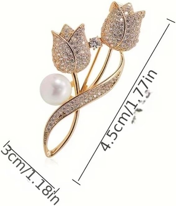 Elegant Tulip Flower Brooch