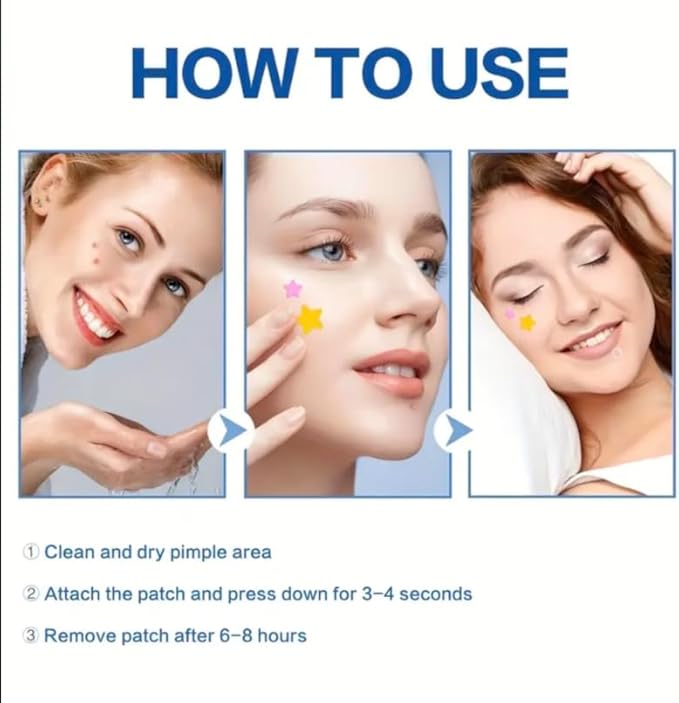 120 Pcs Star Pimple Patches - Colorful Hydrocolloid Acne Absorbing Cover for Face