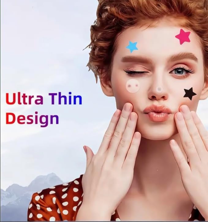 120 Pcs Star Pimple Patches - Colorful Hydrocolloid Acne Absorbing Cover for Face