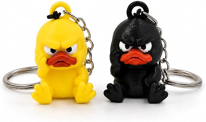 Cute Angry Duck Keychain Set of 2