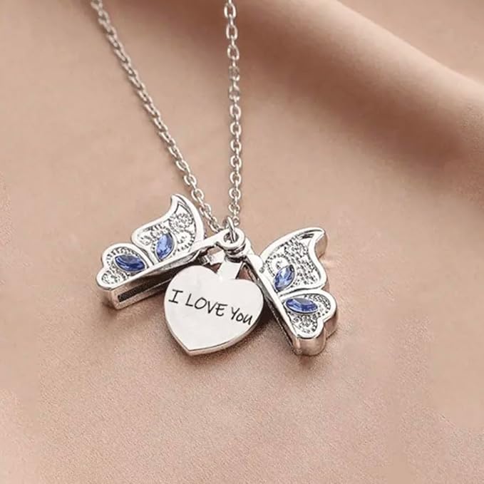 Butterfly Love Heart-Shaped Necklace