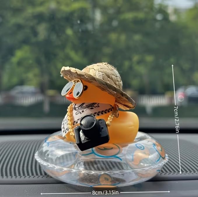Yellow Duck with Straw Hat & Sunglasses