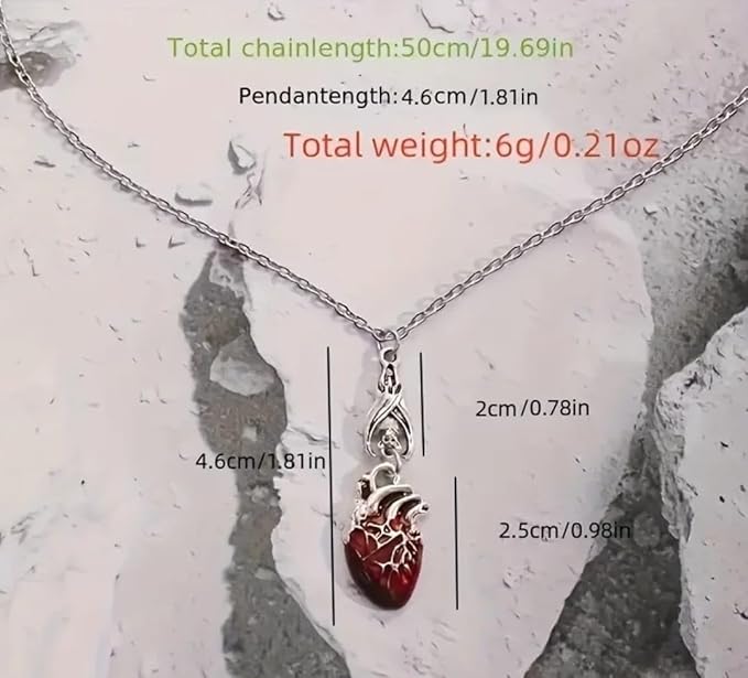 Anatomical Heart Pendant Necklace