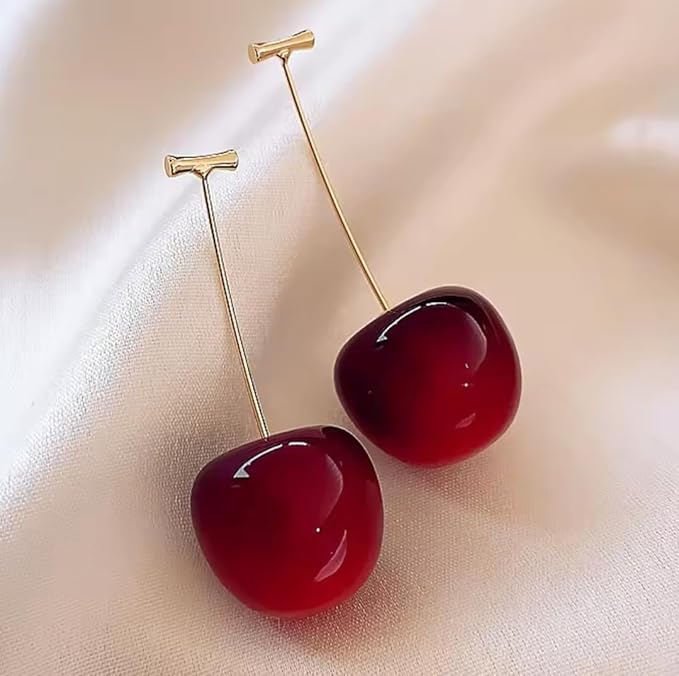 Sweet Cherry Drop Dangle Earrings,