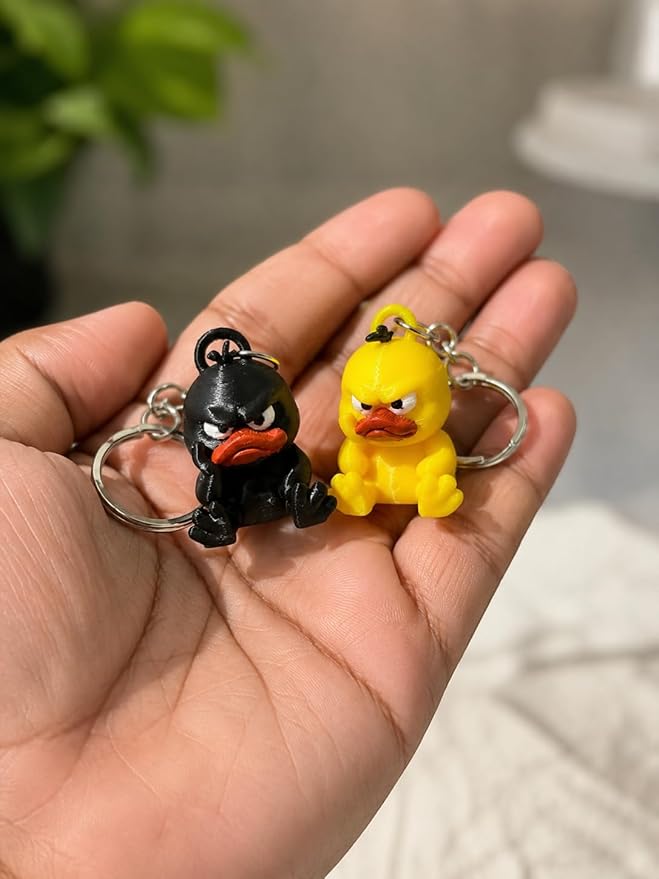 Cute Angry Duck Keychain Set of 2