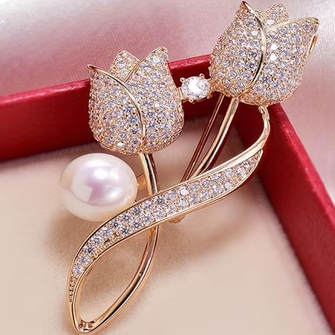 Elegant Tulip Flower Brooch