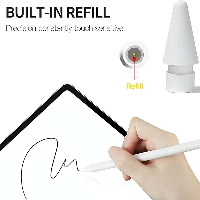 Replacement Pencil Tips for Apple Pencil 1st 2nd Generation iPencil (5 tips & 5 covers)