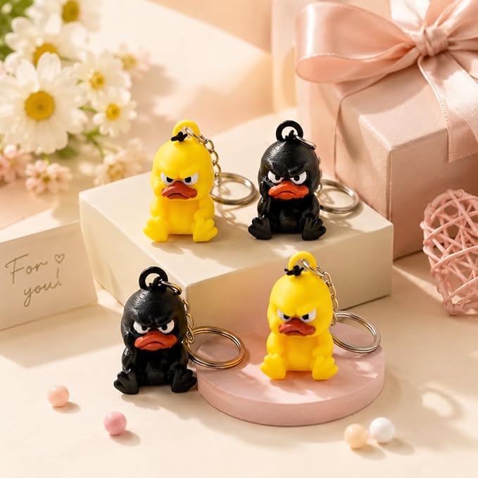 Cute Angry Duck Keychain Set of 2
