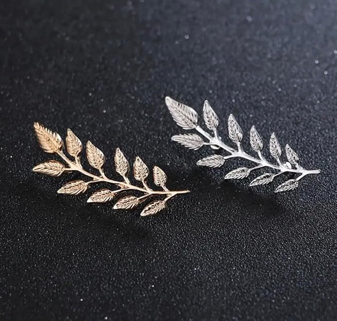 Metal Leaf Brooch Collar Pin