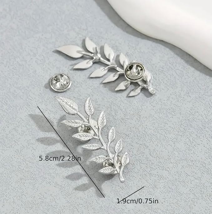 Metal Leaf Brooch Collar Pin