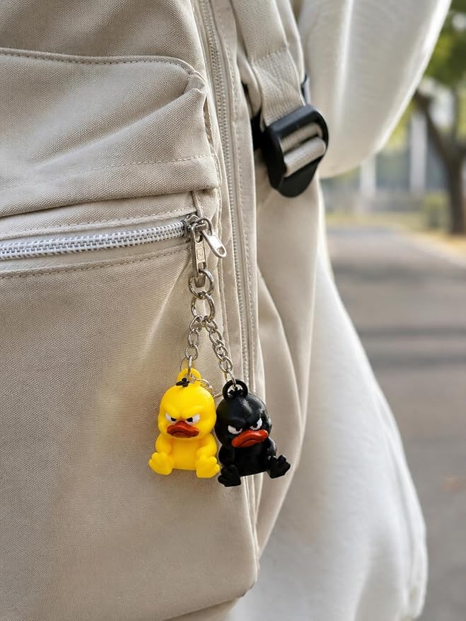 Cute Angry Duck Keychain Set of 2