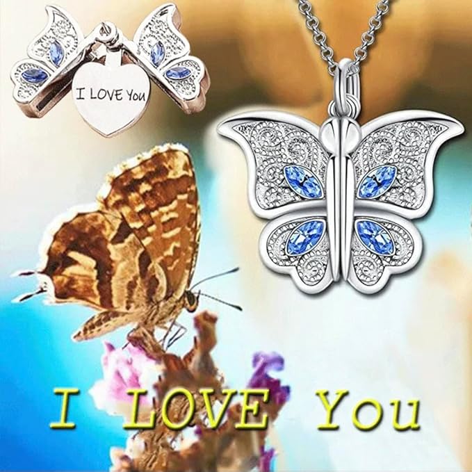 Butterfly Love Heart-Shaped Necklace