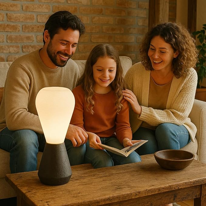 stone textured desk lamp