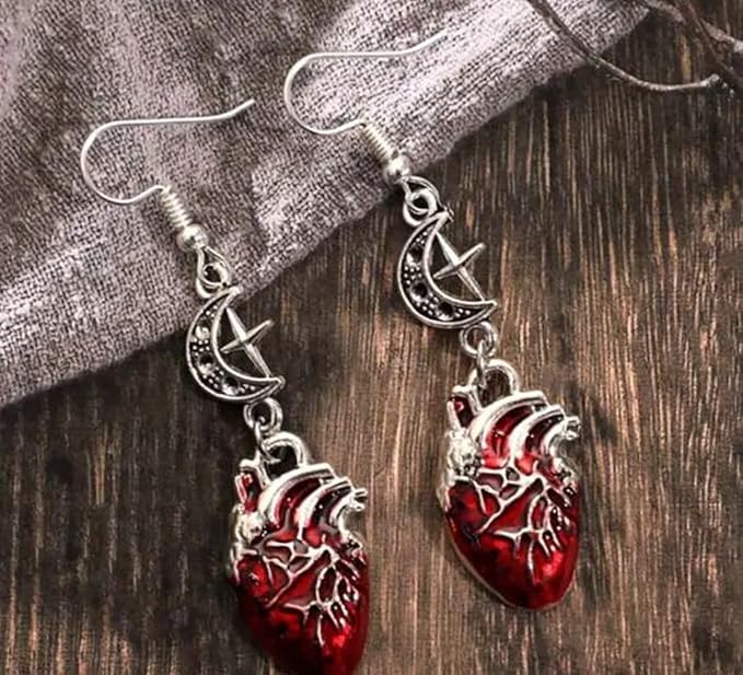 Anatomical Heart Dangle Earrings