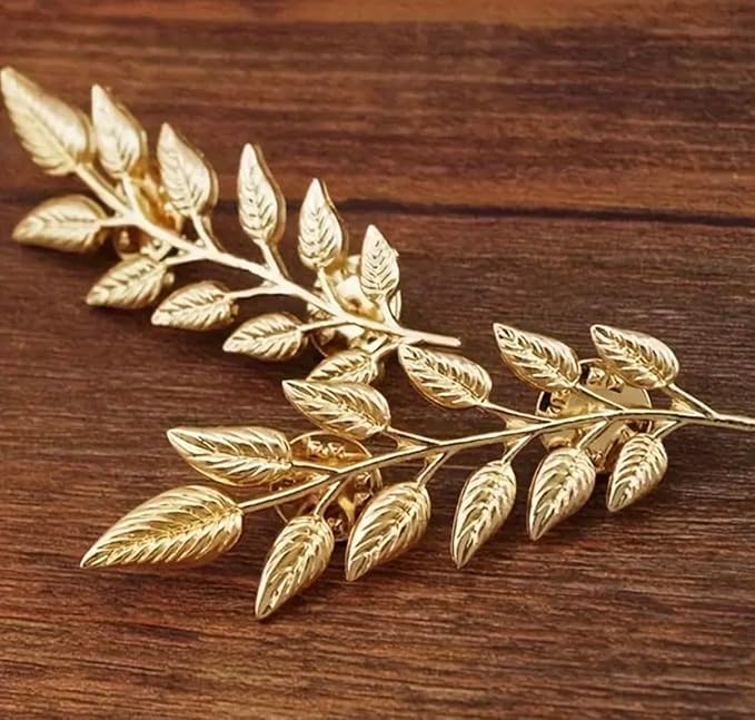 Metal Leaf Brooch Collar Pin