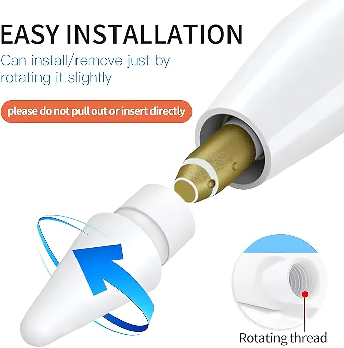 Replacement Pencil Tips for Apple Pencil 1st 2nd Generation iPencil (5 tips & 5 covers)