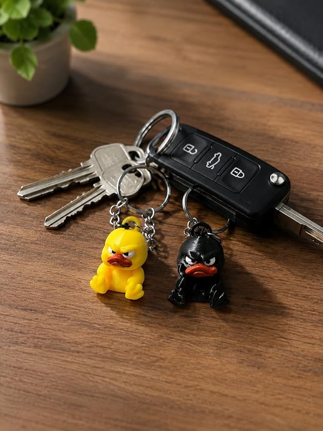 Cute Angry Duck Keychain Set of 2