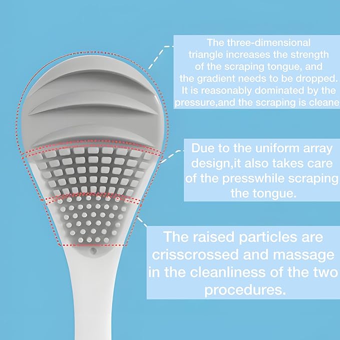 Tongue Cleaner Brush Reusable Oral Cleaning Scraper