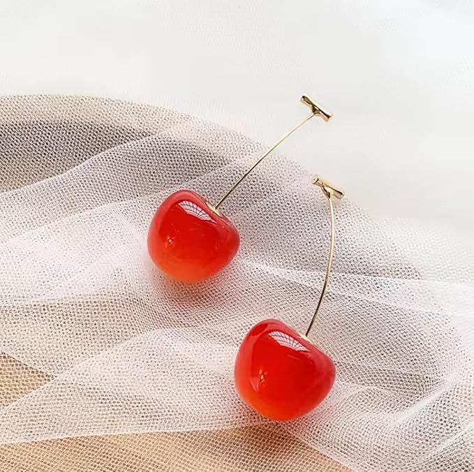Sweet Cherry Drop Dangle Earrings,
