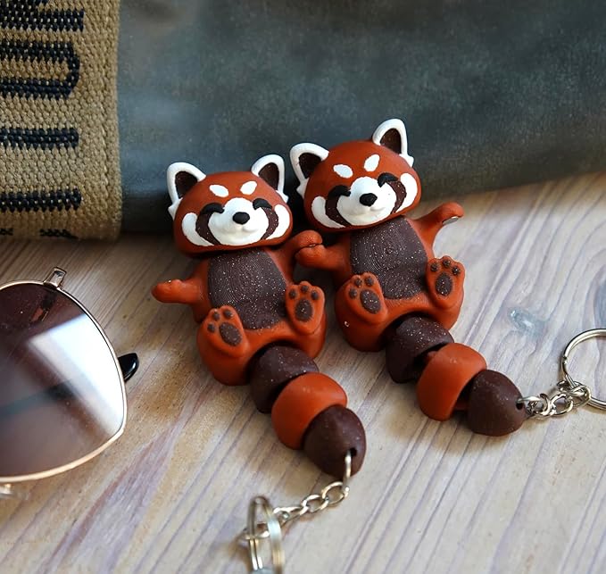 Cute Flexi Red Panda Keychain