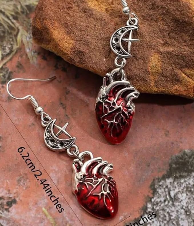 Anatomical Heart Dangle Earrings
