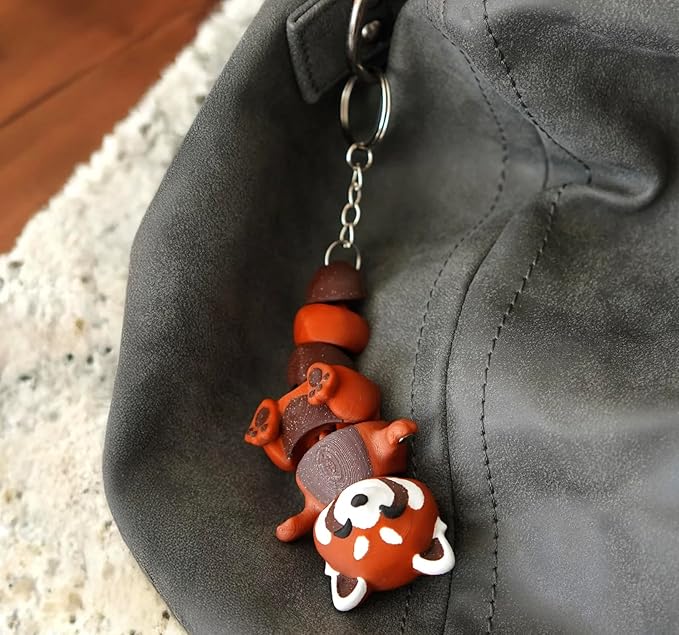 Cute Flexi Red Panda Keychain