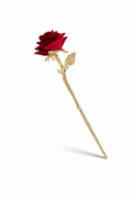 Red Rose Hair Stick with golden Stem
