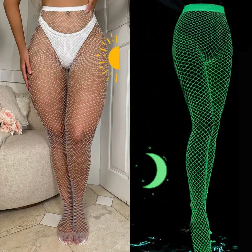 Glow-in-the-Dark Fishnet Tights
