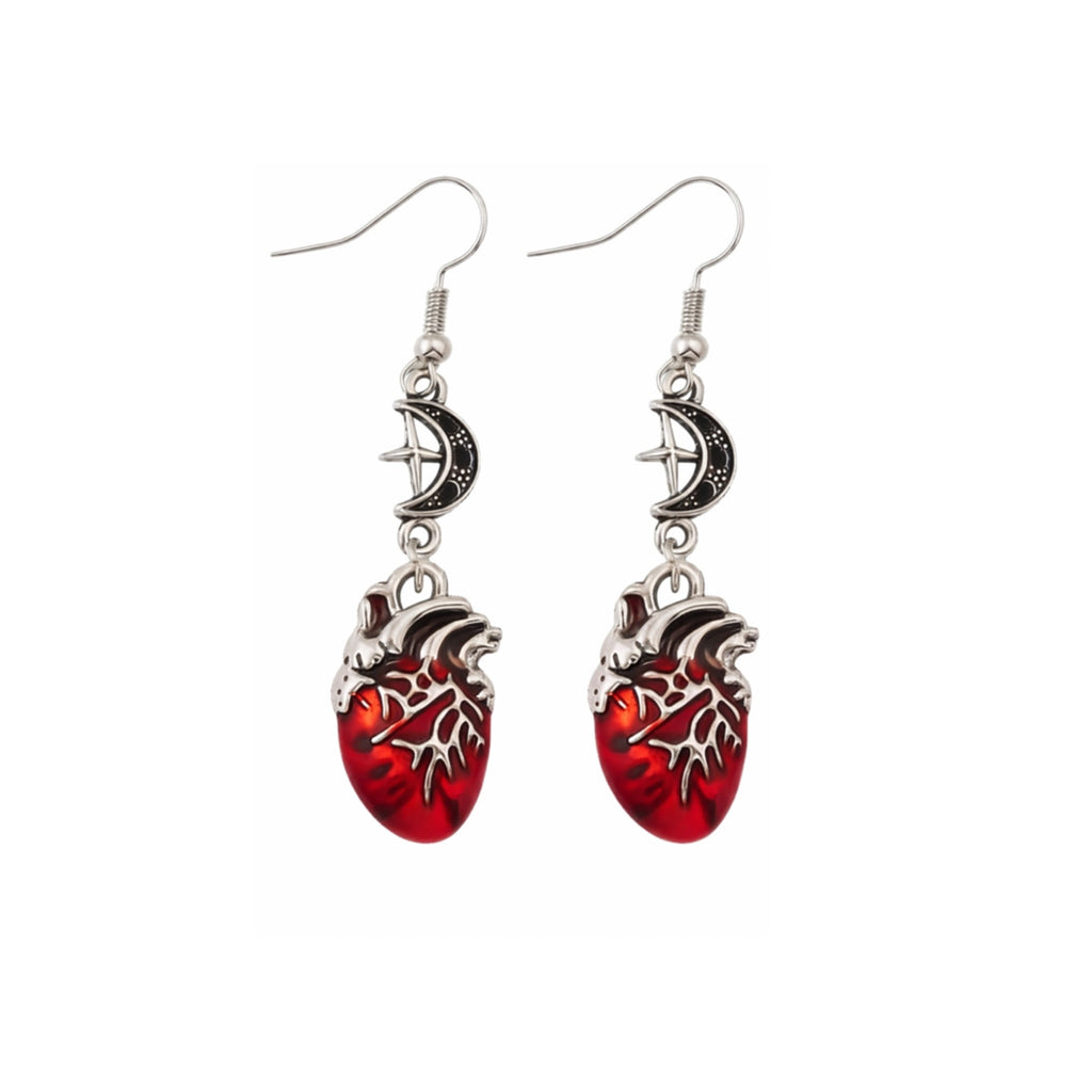 Anatomical Heart Dangle Earrings