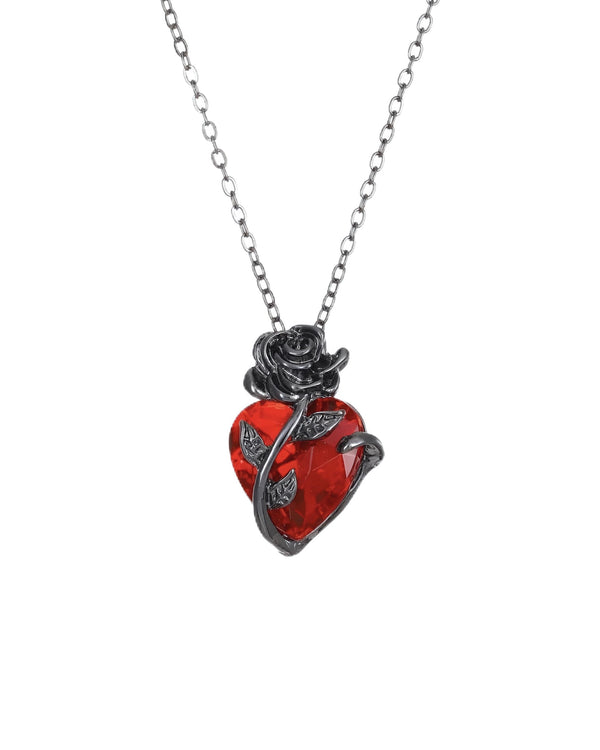 Gothic Rose Red Love Necklace