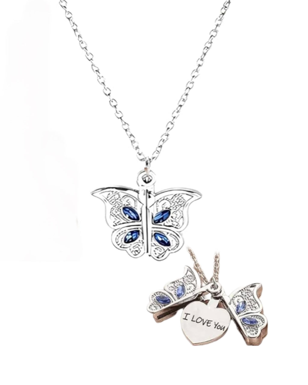 Butterfly Love Heart-Shaped Necklace