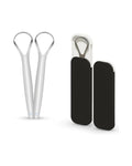 Premium Stainless Steel Tongue Scraper for Adults with 2 Protective Travel Covers